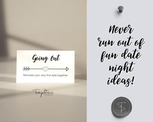 Load image into Gallery viewer, Couples Date Night Idea Cards | 100+ Printable Card Game Gift for Valentines, Birthdays & Anniversaries | Mono