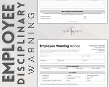 Load image into Gallery viewer, Employee Disciplinary Form | EDITABLE Warning Notice for Small Business Human Resources | Employee Write Up, HR Performance Discipline Forms