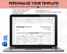 Load image into Gallery viewer, Cleaning Proposal & Commerical Cleaning Estimate Template | Editable Commercial Cleaning Services Template