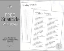 Load image into Gallery viewer, FREE - Gratitude Planner Printable | Daily Gratitude Journal | Mono