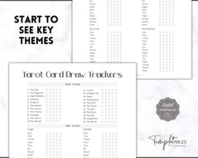 Load image into Gallery viewer, Tarot Card Trackers & Monthly Readings | Learn Tarot Card Readings, Tarot Spreads | Beginner Tarot Planner Workbook, Grimoire & Cheat Sheets | Mono