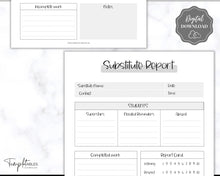 Load image into Gallery viewer, Substitute Teacher Note Template | Printable While You Were Out Substitute Teacher Binder | Mono