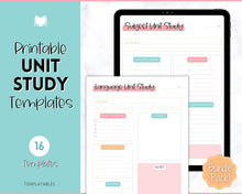 Load image into Gallery viewer, Unit Study Homeschool Planner | Printable Academic Lesson Planner | Colorful Sky