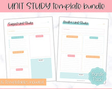 Load image into Gallery viewer, Unit Study Homeschool Planner | Printable Academic Lesson Planner | Colorful Sky