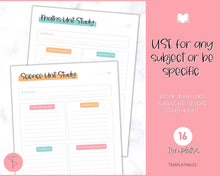 Load image into Gallery viewer, Unit Study Homeschool Planner | Printable Academic Lesson Planner | Colorful Sky
