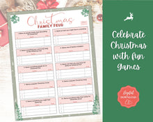 Load image into Gallery viewer, Christmas Family Feud Game | Holiday Xmas Party Game Printables for the Family | Green