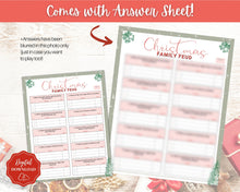 Load image into Gallery viewer, Christmas Family Feud Game | Holiday Xmas Party Game Printables for the Family | Green