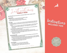 Load image into Gallery viewer, Christmas Family Feud Game | Holiday Xmas Party Game Printables for the Family | Green