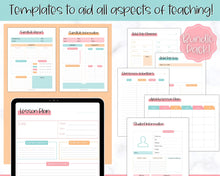 Load image into Gallery viewer, TEACHER Planner  Printable - 50+ pg BUNDLE | Academic Lesson Planner Template | Colorful Sky