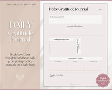 Load image into Gallery viewer, Gratitude Journal Printable Bundle | Mindfulness Log, Gratitude Template, Self Care & Wellness Planner | Lux