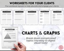 Load image into Gallery viewer, 30+ eBook Essentials Template Canva | Workbook, Worksheets & Lead Magnet for Coaches & Bloggers | Brit Mono