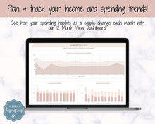 Load image into Gallery viewer, Budget Planner for Couples | Google Sheets Automated Monthly Expenses Spreadsheet | Brown
