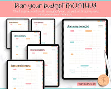 Load image into Gallery viewer, Biweekly Paycheck Budget Planner | DIGITAL GoodNotes Budget by Paycheck Planner | Zero Based Finance | Colorful Sky