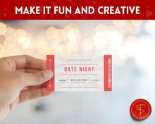 Load image into Gallery viewer, Editable Love Coupon Book for Valentines | Printable DIY Coupon Book for Him and Her | Personalized Valentines, Anniversary, Birthday Gift | Red