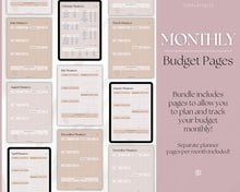 Load image into Gallery viewer, Finance Planner BUNDLE | Budget Planner Templates, Financial Savings Tracker Printables, Monthly Debt, Bill, Spending, Expenses Tracker | Lux