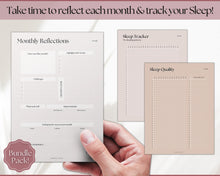 Load image into Gallery viewer, Self Care Planner & Wellness Journal BUNDLE | Printable Selfcare Tracker Checklist, Wellbeing, Mindfulness & Health Planners | Lux