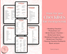 Load image into Gallery viewer, Digital Ultimate Wedding Planner for iPad | GoodNotes Wedding Checklist, Wedding Schedule, Bridal Binder, Wedding Budget & Itinerary | Pink Watercolor