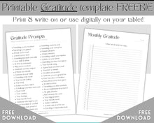 Load image into Gallery viewer, FREE - Gratitude Planner Printable | Daily Gratitude Journal | Mono
