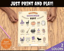 Load image into Gallery viewer, Kids Halloween Scavenger Hunt Printable Party Game | Halloween Treasure Hunt, Trick or Treat Alternative Activites