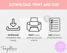 Load image into Gallery viewer, Disease Template, Nursing Patho Pathophysiology Study Guide for Students, Med Surg Brain Sheet, Disease Overview Printable | Pastel Rainbow