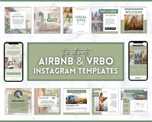 Load image into Gallery viewer, AIRBNB Instagram Templates! Editable Social Media Posts, Canva, Air bnb, Superhost, Host signs, Signage, VRBO Vacation Rental, Welcome Book | Lovelo Green