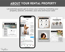 Load image into Gallery viewer, AIRBNB Instagram Templates! Editable Social Media Posts, Canva, Air bnb, Superhost, Host signs, Signage, VRBO Vacation Rental, Welcome Book | Lovelo Mono