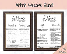 Load image into Gallery viewer, Airbnb 2 Page Welcome Poster Template, Wifi Password Sign Printable, Welcome Book, House Rules, Host, Vacation Rental, Check Out Instruction | Brit