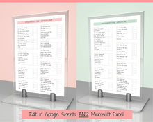 Load image into Gallery viewer, Airbnb Cleaning Checklist, EDITABLE Housekeeping Cleaning Planner, Cleaning Schedule, House Chores, Clean Routine, Professional Cleaning