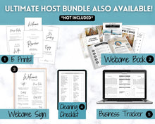 Load image into Gallery viewer, Airbnb Feedback Request Postcard, Editable Airbnb Guest Rating & Review Form, Air bnb Welcome Book, Check Out Signs, VRBO Signage, STR Host - Blue