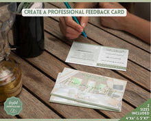 Load image into Gallery viewer, Airbnb Feedback Request Postcard, Editable Airbnb Guest Rating & Review Form, Air bnb Welcome Book, Check Out Signs, VRBO Signage, STR Host - Green