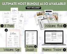 Load image into Gallery viewer, Airbnb Feedback Request Postcard, Editable Airbnb Guest Rating & Review Form, Air bnb Welcome Book, Check Out Signs, VRBO Signage, STR Host - Green