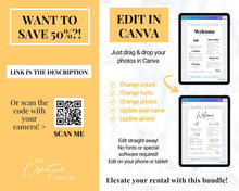 Load image into Gallery viewer, Airbnb Host BUNDLE! Editable Airbnb Signs, Welcome Book Template, Cleaning checklist, Business Tracker Spreadsheet, Air bnb Printables, VRBO | Yellow