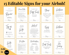Load image into Gallery viewer, Airbnb Host BUNDLE! Editable Airbnb Signs, Welcome Book Template, Cleaning checklist, Business Tracker Spreadsheet, Air bnb Printables, VRBO | Yellow