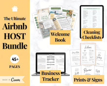 Load image into Gallery viewer, Airbnb Host BUNDLE! Editable Airbnb Signs, Welcome Book Template, Cleaning checklist, Business Tracker Spreadsheet, Air bnb Printables, VRBO | Yellow
