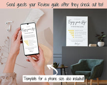 Load image into Gallery viewer, Airbnb RATING Sign, Airbnb Template, 5* Review Airbnb Signage, Check Out, Super Host, Welcome Book, House Rules Checklist, Air bnb, VRBO STR - Phone