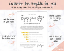 Load image into Gallery viewer, Airbnb RATING Sign, Airbnb Template, 5* Review Airbnb Signage, Check Out, Super Host, Welcome Book, House Rules Checklist, Air bnb, VRBO STR - Phone