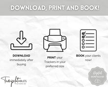 Load image into Gallery viewer, Appointment Tracker Printable, 15 minute, Salon planner, Therapist Appt, Beauty appointments, Hair Stylist, Nail Tech, Customers, Client