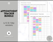 Load image into Gallery viewer, Appointment Tracker Printable, 15 minute, Salon planner, Therapist Appt, Beauty appointments, Hair Stylist, Nail Tech, Customers, Client