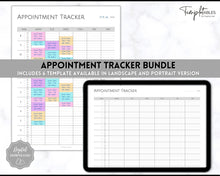 Load image into Gallery viewer, Appointment Tracker Printable, 15 minute, Salon planner, Therapist Appt, Beauty appointments, Hair Stylist, Nail Tech, Customers, Client
