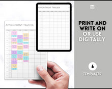 Load image into Gallery viewer, Appointment Tracker Printable, 15 minute, Salon planner, Therapist Appt, Beauty appointments, Hair Stylist, Nail Tech, Customers, Client