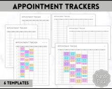 Load image into Gallery viewer, Appointment Tracker Printable, 15 minute, Salon planner, Therapist Appt, Beauty appointments, Hair Stylist, Nail Tech, Customers, Client