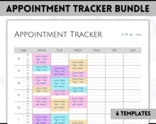 Load image into Gallery viewer, Appointment Tracker Printable, 15 minute, Salon planner, Therapist Appt, Beauty appointments, Hair Stylist, Nail Tech, Customers, Client