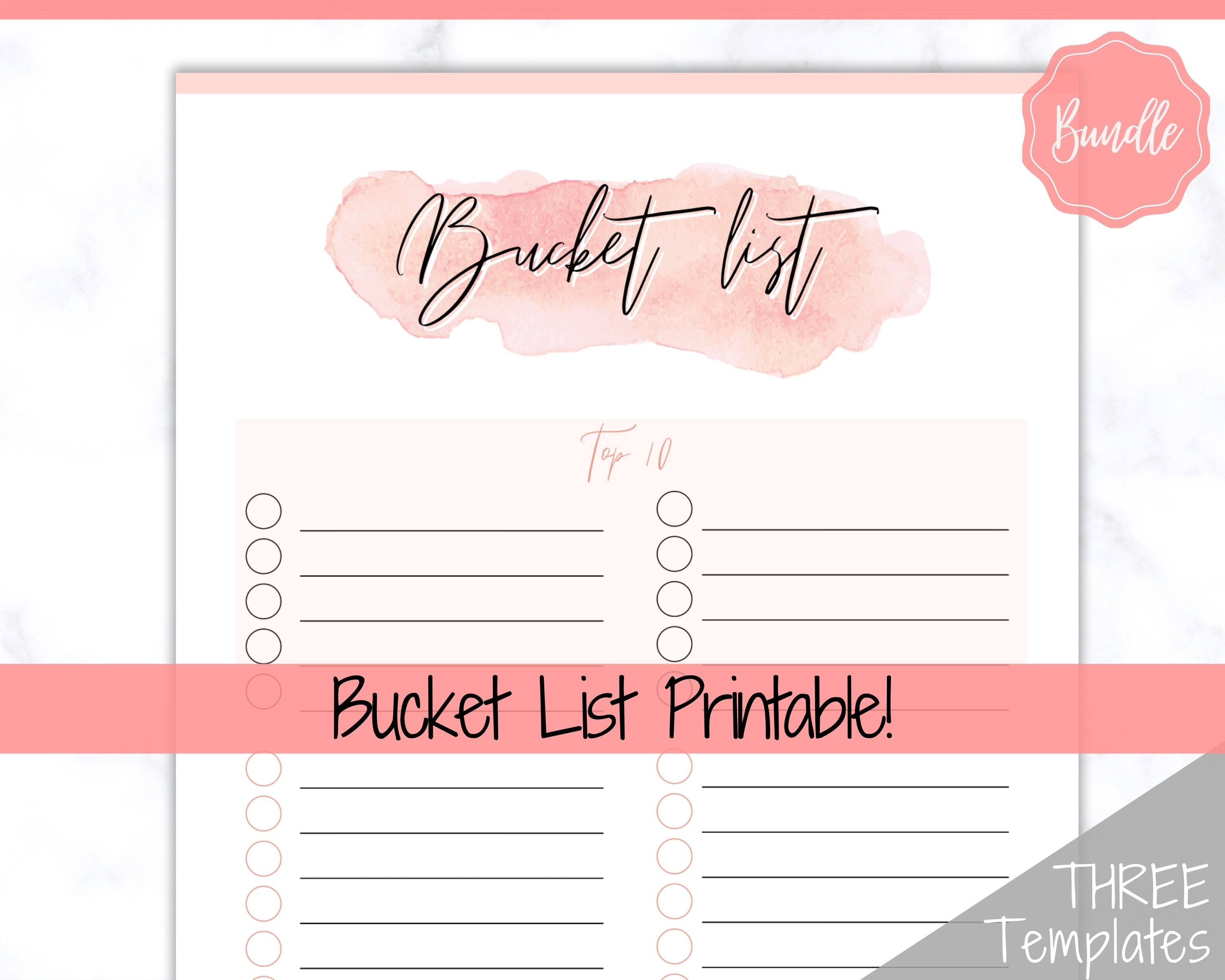 Cute Bucket List Template