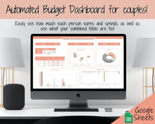 Load image into Gallery viewer, Budget Planner for Couples | Google Sheets Budget Spreadsheet, Monthly Budget Template, Automated Paycheck Financial Planner, Expenses Binder