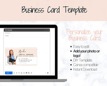 Load image into Gallery viewer, Business Card Template. DIY add logo & photo! Editable Canva Design. Minimalist, Modern, Realtor Marketing, Real Estate, Realty Professional | Pink Style 1