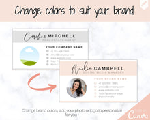 Load image into Gallery viewer, Business Card Template. DIY add logo & photo! Editable Canva Design. Minimalist, Modern, Realtor Marketing, Real Estate, Realty Professional | Pink Style 3
