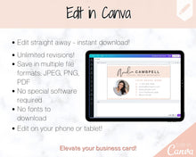 Load image into Gallery viewer, Business Card Template. DIY add logo & photo! Editable Canva Design. Minimalist, Modern, Realtor Marketing, Real Estate, Realty Professional | Pink Style 3