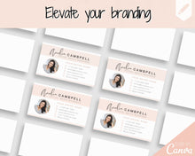 Load image into Gallery viewer, Business Card Template. DIY add logo & photo! Editable Canva Design. Minimalist, Modern, Realtor Marketing, Real Estate, Realty Professional | Pink Style 3
