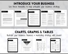 Load image into Gallery viewer, Business Plan Template, Small Business Planner Proposal, Start Up Workbook, Business Plan Analysis, Canva, Word, Side Hustle, EDITABLE Plan
