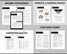 Load image into Gallery viewer, Business Plan Template, Small Business Planner Proposal, Start Up Workbook, Business Plan Analysis, Canva, Word, Side Hustle, EDITABLE Plan